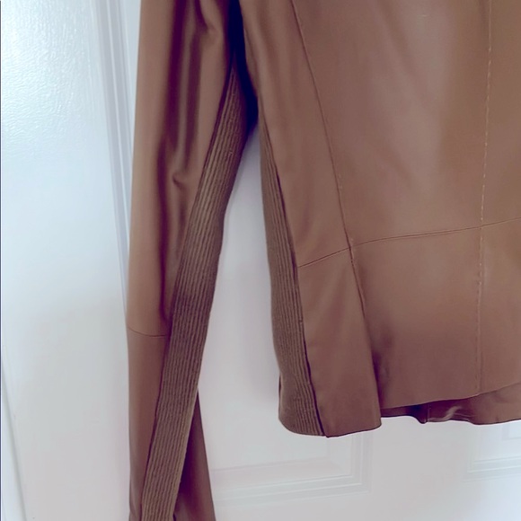 Vince Brown Leather Women's Jacket - Picture 5 of 9